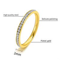 Design de mode Super Mince Femmes Knuckles Anneaux Or Plaqué En Acier Inoxydable Cristal Diamant Anneau