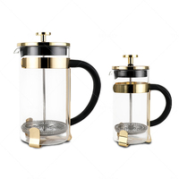 Cafetière à piston en verre Tenrey 350 ml 1000 ml, filtration à 3 couches, verre borosilicate résistant à la chaleur, pot à café et à thé