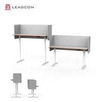 Bureau assis-debout électrique réglable en hauteur LEADCOM LS-783 ODM avec cloison acoustique pour espace de travail et réunions