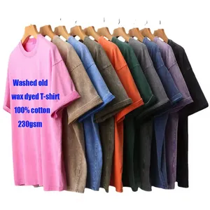 Acid Wash Vintage Tshirt Wholesale Men Streetwear Vintage T Shirts Logo Custom Oversized Vintage T-shirt