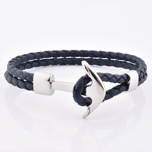 Precios de fábrica personalizado Vintage náutico paracaídas cuerda de nailon encanto accesorio hombre ancla pulsera de Metal - Product Image 3