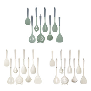 Silicone Kitchenware Set 7 Pieces Heat Resistant Spatula Spoon Ladle Cooking <b>Tool</b> Set For Non Stick Pan Wok Rice Stirring - Product Image 5