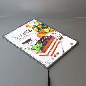 A1 A4 Size Led Wall <span class=keywords><strong>Lightbox</strong></span> Rechthoekige Aluminium Frame Menukaart Voor Restaurant Reclame Opknoping Installatie - Product Image 4
