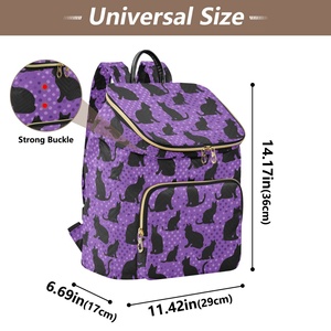 Large Capacity Customs Cute cat Fashion Casual Quilted <b>Backpack</b> Polyester Zipper Multifunctional Travel Bag for Adult - Product Image 3