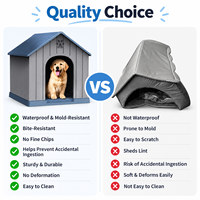 Nichoir pour chien en plastique robuste, imperméable, pour extérieur, avec sol surélevé et ventilation