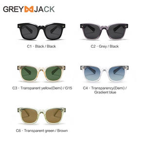 Lunettes de soleil Greyjack pour femme, monture noire TR90, UV400, polarisées, style carré large - Product Image 2