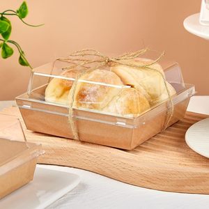 En stock: Caja para llevar de 5 pulgadas con tapa transparente para donuts tipo sándwich, rollos de pastel suizo, rebanadas de pastel, postres de sushi - Product Image 1