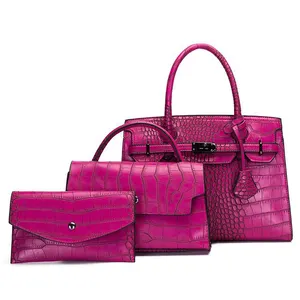 New Fashion Women Hand Bag 2023 New Crocodile Pattern Platinum Large Capacity Shoulder Bag Multi Piece Set Handbag