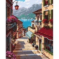 Peinture par numéros DIY XIXI en gros, toile personnalisée avec cadre, art paysager fait main (formes rectangulaires/carrées)