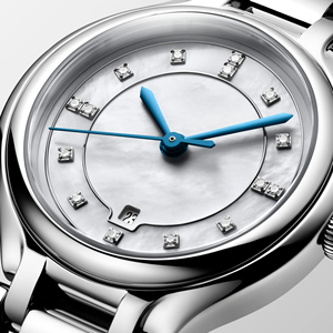 2026 New Silver Steel Case Mother Of Pearl Dial Diamond Markers Blue Hands Date Automatic Watch with Steel Bracelet - Product Image 3