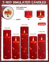 Bougie pilier LED sans flamme en acrylique transparent rouge, guirlande lumineuse, télécommande, alimentée par piles, décoration d'intérieur, décoration de Pâques