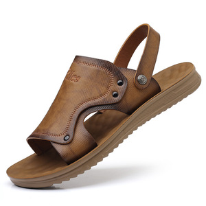 Sandalias de Hombre de Cuero Genuino, Punta Abierta, Suela Suave de EVA, Casuales para Exteriores - Product Image 5