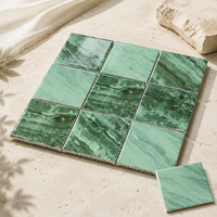 Mosaïque de piscine verte, aspect marbre, carrelage décoratif pour murs et sols de piscine, pour projets de villas, hôtels et complexes hôteliers