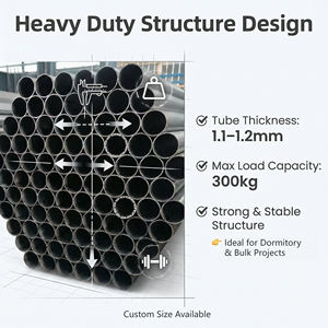 Metal Loft <strong>Bed</strong> for Dormitory Apartment Heavy Duty <strong>Bunk</strong> <strong>Bed</strong> <strong>with</strong> <strong>Desk</strong> OEM Custom Project Furniture - Product Image 3