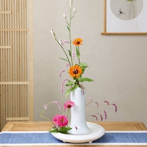 Ceramic <strong>Vase</strong> Ohararyu Ikebana Style Kenzan <strong>Flower</strong> Arrangement Utensils Living Room Decorations Cylinder Tall <strong>Vase</strong> - Product Image 4