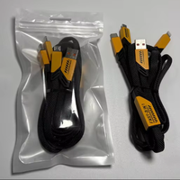 Câble de charge micro USB 3 en 1 en alliage de zinc 240W, câble de données rapide de 1,2 m pour téléphone portable, gaine en nylon tressé