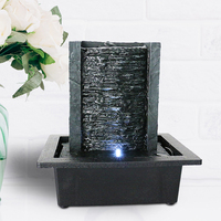 Fontaine d'eau à débit de Table en polyrésine avec lumière pour la décoration intérieure de la maison et du bureau, vente en gros