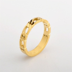 Fashion Minimalist Jewelry <b>Finger</b> <b>Ring</b> Gold Plated Stainless Steel Hollow Link Chain <b>Rings</b> for Women - Product Image 1