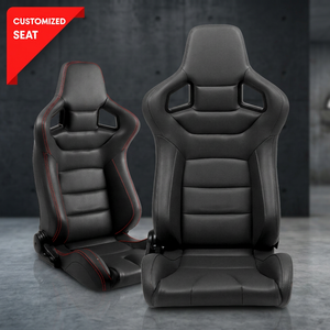 Siège de voiture moderne inclinable en cuir PU EURO pour voitures de sport avec support profilé et option OEM - Product Image 1