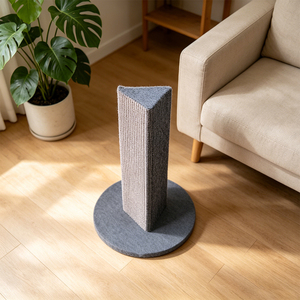Tiragraffi per Gatti in Legno Moderno Triangolare da Interno con Base Stabile, Resistente ai Graffi, Protezione per Mobili, per Allungamento Gatto - Product Image 4