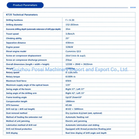 Foreuse à roche automatique diesel Kaishan KT25 avec moteur CAT, compresseur embarqué, 26m³/min, 350 PSI, profondeur de forage 35m