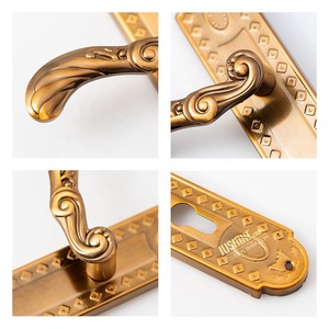 Bronze Antique, moyen siècle, Types Vintage avec <span class=keywords><strong>plaque</strong></span> de poussée de poignées de porte de Style georgien - Product Image 3