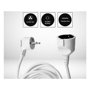 16A Plug & Schuko Socket Linear Electrical <b>Extension</b> <b>Cord</b> 10 Meter <b>Long</b> Outdoor Cable for Home Appliance SKU-8780 - Product Image 4