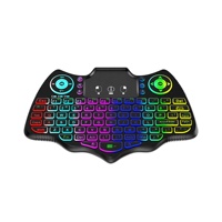 Clavier sans fil rétroéclairé multilingue 2.4G + BT4.2, télécommande Air Mouse, pavé tactile pour TV Box PC V18 Mini
