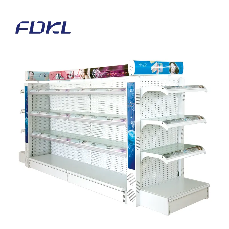 HONGDA HD-01 High grade roll steel gondola cleaning cosmetic supermarket shelving for sale