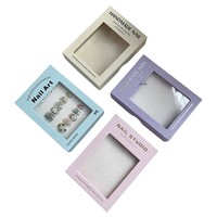 Boîte d'emballage haut de gamme pour nail art portable, en forme de livre, avec logo estampé or, fenêtre transparente et carte insérée bronzée – La boîte idéale
