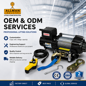 ALLMAN Guincho Eléctrico Portátil <span class=keywords><strong>4x4</strong></span> Todoterreno de 2000 Libras, 12V/24V DC, con Cable de Acero <span class=keywords><strong>para</strong></span> Remolcar - Product Image 1