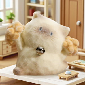 Yu Mo Craft Cat PAI Emotional Flocked <b>Blind</b> Box Ornament Creative Desktop Decoration 4 Regular 1 Hidden Style - Product Image 3