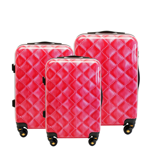 Ensemble de bagages légers à 4 roues en ABS et PC, imperméable, avec logo OEM personnalisé, texture cuir matelassée simple, 3 pièces, valises rigides à roulettes pour voyage - Product Image 4