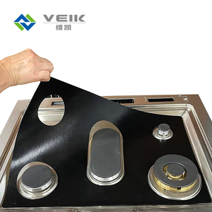 Protecteur de cuisinière résistant à la chaleur noir et brillant en PTFE réutilisable et <span class=keywords><strong>lavable</strong></span> personnalisé pour le gaz - Product Image 2