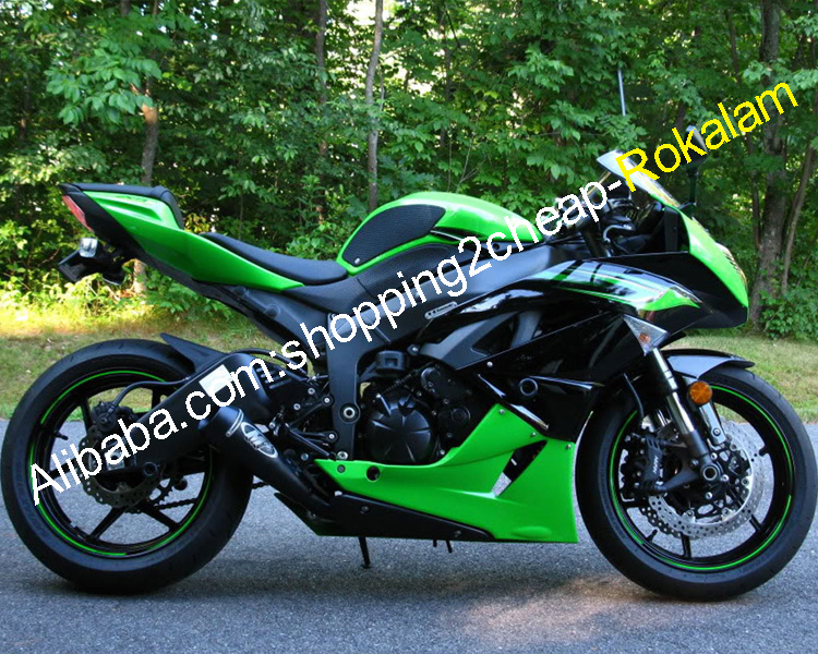 ZX-6R 09 10 11 12 Moto Carenature kit Per Kawasaki Ninja ZX 6R ZX6R 636 2009 2010 2011 2012 Verde nero ABS Carenatura Del Motociclo