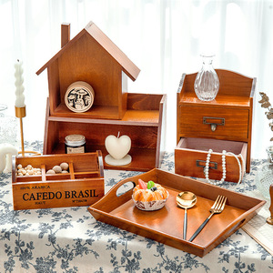 Wooden Desktop Cosmetic Storage <b>Box</b> With Mirror And Compartment Tray For <b>Makeup</b> Organizers - Product Image 2