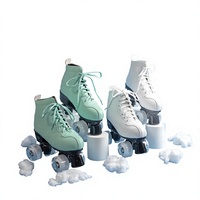 Nouveauté : Patins à roulettes à 4 roues, patins à roulettes en cuir unisexes pour adultes, hommes et femmes, patins pas chers pour la location