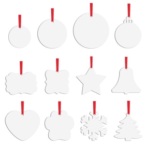 Prix d'usine, ornements de Noël personnalisés imprimables recto verso, plaques en aluminium vierges pour sublimation, pendentifs de Noël Père Noël - Product Image 2