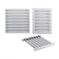 Cache extérieur de climatiseur à persiennes en alliage d'aluminium, étanche à la pluie, pour montage mural, taille personnalisée en usine, tube carré