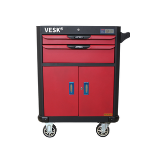 <span class=keywords><strong>Chariot</strong></span> à outils VESK Standard à 2 niveaux avec armoire intégrée à double <span class=keywords><strong>porte</strong></span>, antivol et glissières à billes - Product Image 4