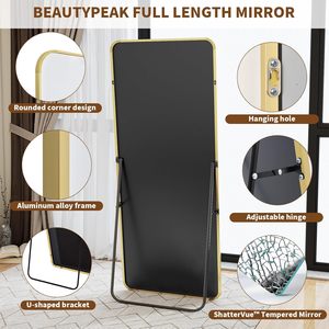 <span class=keywords><strong>Miroir</strong></span> sur pied pleine longueur sur mesure, certifié, durable, haut de gamme et grand format pour salon - Product Image 4