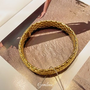 Bracelet de moto en or 14K/18K 6mm/20mm avec lunette, manchette élastique 22.67g, bijoux de luxe unisexe - Product Image 2