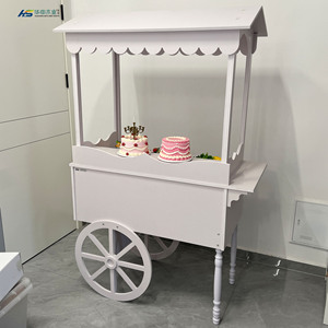 Customized Wooden Candy <strong>Cart</strong> With Wheels for Wedding Children Wood Display Racks <strong>Sweet</strong> bar Cake Party Decoration - Product Image 1