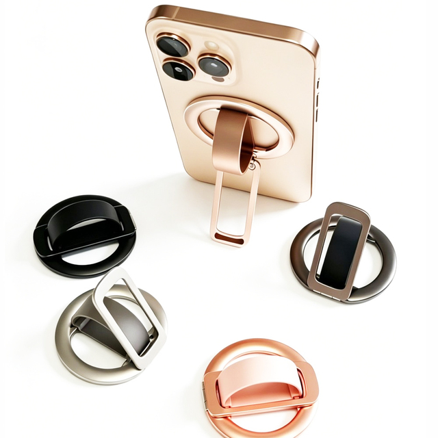 New Custom Magnetic Phone Grip Holder for MagSafe Soft Silicone Loop Zinc Alloy Ring Stand Magnet Finger Grip for Mobile Phones