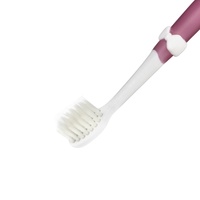 Brosse à dents pour enfants avec motif de dessin animé mignon, manche en caoutchouc, poils doux, brosse à dents pour enfants