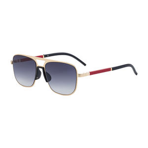 Nouvelles lunettes de soleil carrées pour hommes, monture en métal et plastique, protection UV400, verres en PC, couleur noire, pour usage extérieur - Product Image 2
