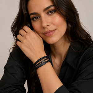 Custom Hot Selling Trendy Heart Charm <b>Bangles</b> Fashion Multi-Layer PU Leather Hand Woven Unisex Gift Wholesale Accessories - Product Image 3