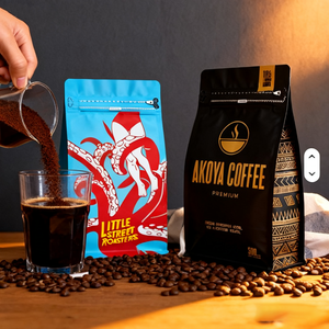 Sacs à fermeture éclair en gros pour l'emballage de café, de thé en poudre, d'aliments, sacs à valve à fond plat, OEM - Product Image 1