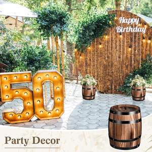 Fatto a mano eco-friendly durevole stile rustico Vintage <span class=keywords><strong>in</strong></span> legno barilotto fioriera per la casa e <span class=keywords><strong>il</strong></span> <span class=keywords><strong>giardino</strong></span> utilizzare fiori e vino - Product Image 6