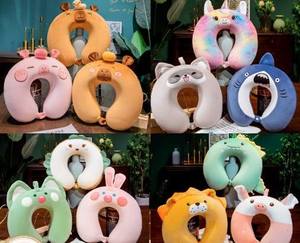 Wholesale Cartoon U Shaped Travel Neck Pillow Soft Plush Animal <b>Cushion</b> Factory Supply Custom Design for Kids Gift - Product Image 2